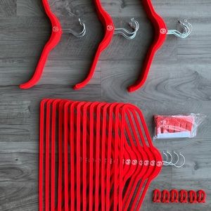 Velvet clothes hangers with accessory hooks/clips